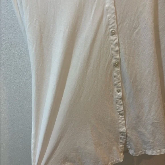 EILEEN FISHER Soft Jersey Button Front Shirt – White – Size Large - Picture 3 of 9